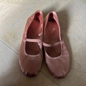 Zara pink satin ballet flats NWOT